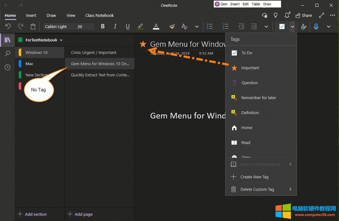 OneNote ԭ����ӛ�o��������б����@ʾ 