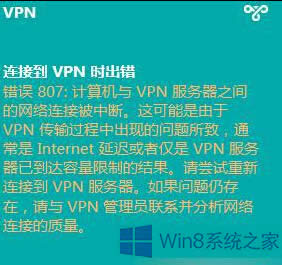 Win8ϵ�y(t��ng)VPN�B��ʧ����ʾ�e�`��807��̎������